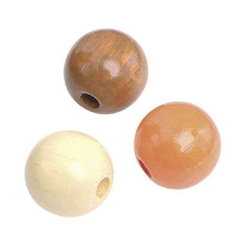 Dřevěné korálky 6mm (125ks) mix oranžovo-přírodní