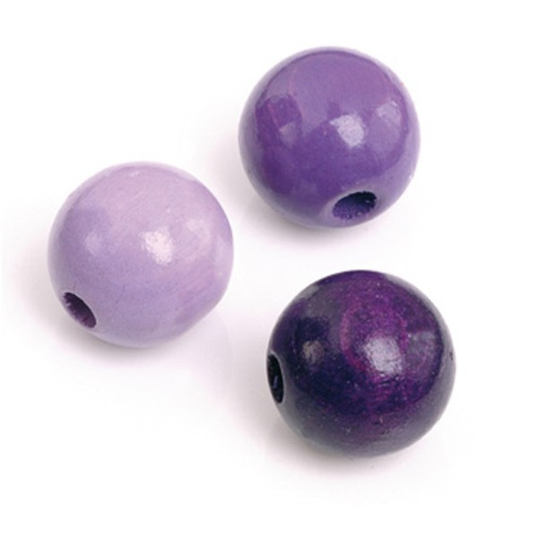 Dřevěné korálky 8mm (85ks) mix fialový