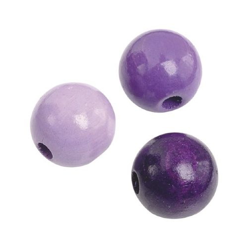 Dřevěné korálky 10mm (50ks) mix fialový