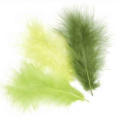 Dekorativní peříčka Marabu 4 g - odstíny zelené