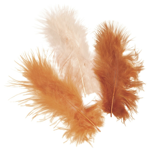 Peříčka (15ks) světle hnědý mix 4g Marabu