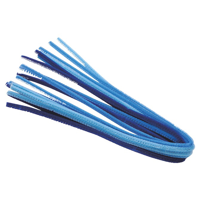 Chlupaté modelovací drátky (10ks) - mix modré