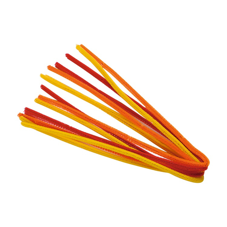Chlupaté modelovací drátky (10ks) - červené, oranžové, žluté
