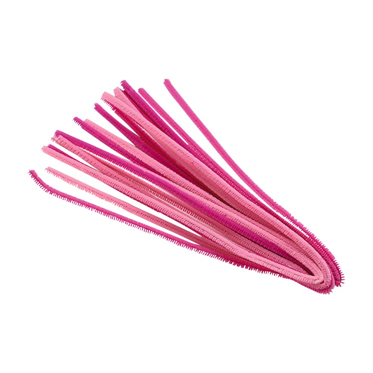 Chlupaté modelovací drátky (10ks) - mix růžové