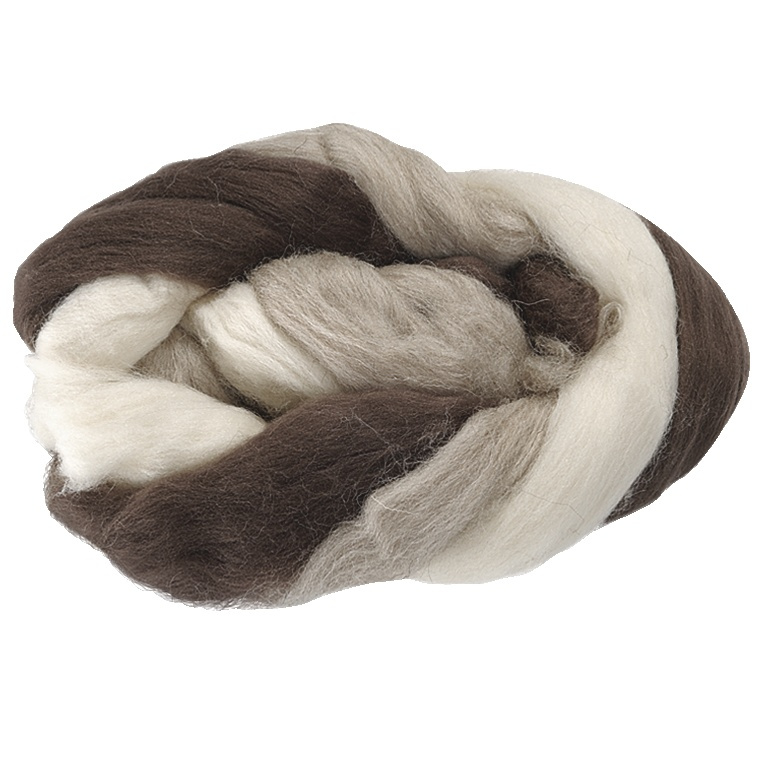 Merino 50g vlna bílo-hnědý mix