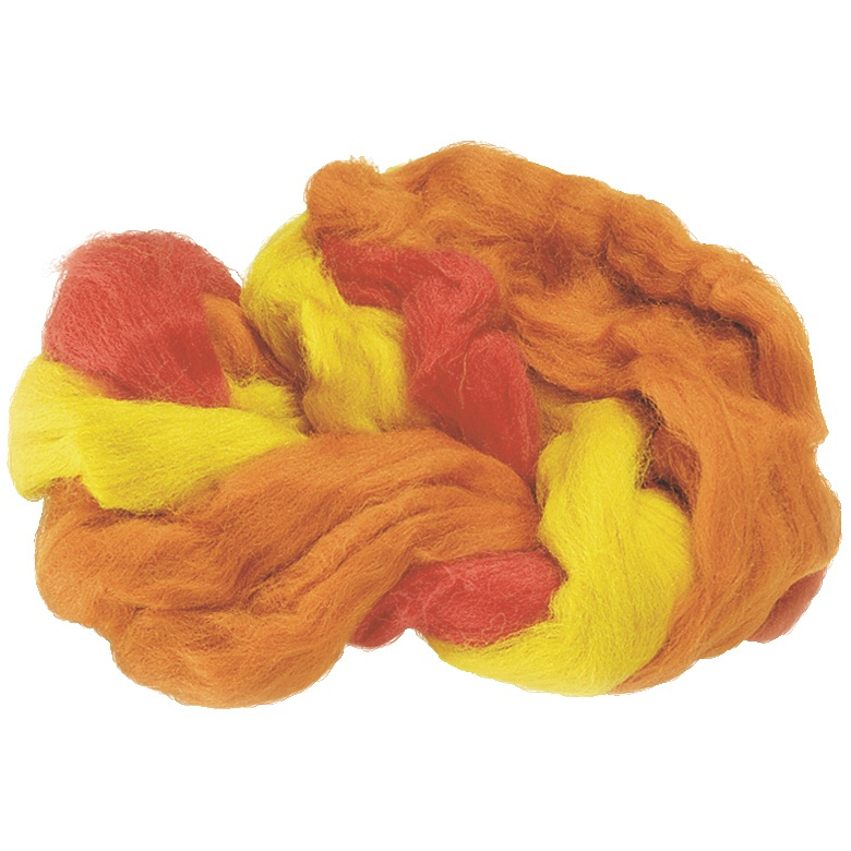 Merino 50g vlna červeno-žluto-oranžový mix