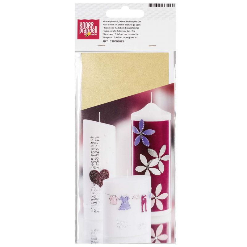 Vosk na výrobu svíček v plátcích bronzovo-zlatý (2ks)