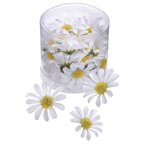 Látkové květy kopretiny (25ks) žluto bílé