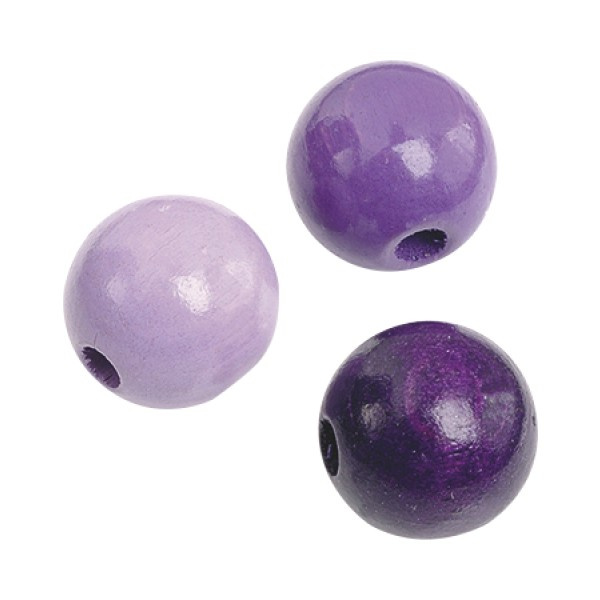 Dřevěné korálky 4mm (165ks) mix fialový