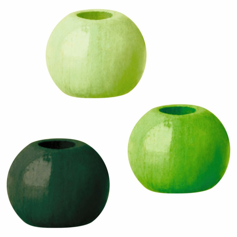 Dřevěné korálky 4mm(165ks) mix zelený listový