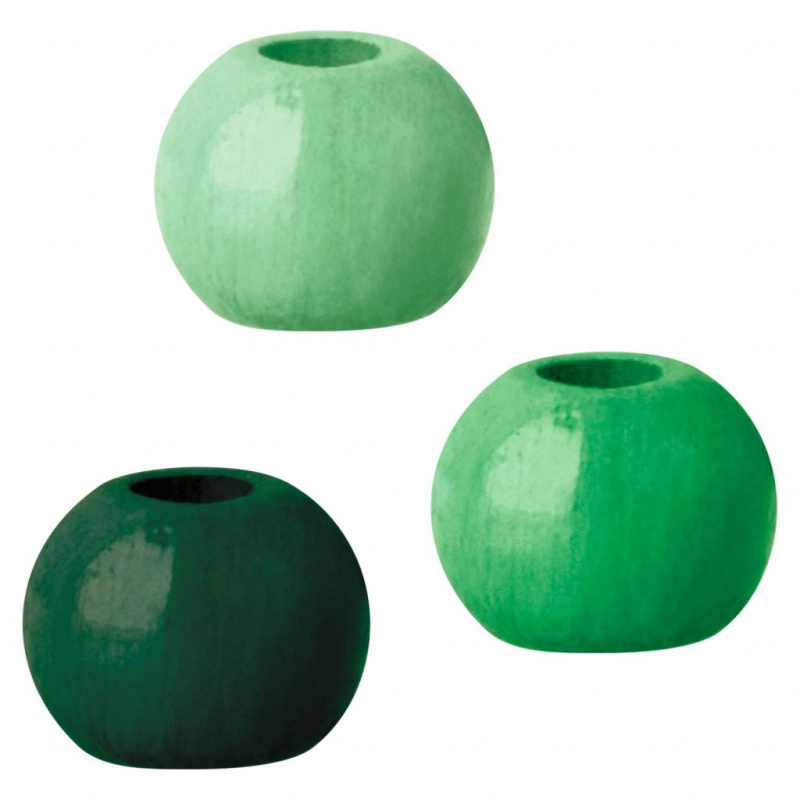 Dřevěné korálky 4mm (165ks) mix zelený