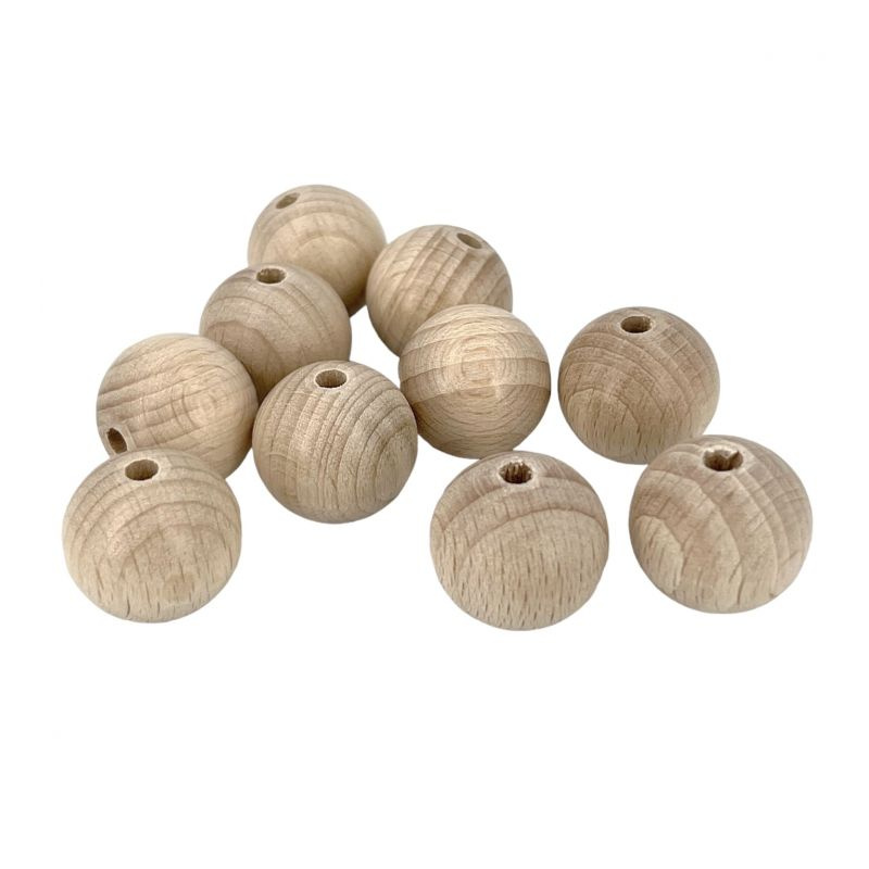 Dřevěné korálky průměr 20 mm (10 ks)