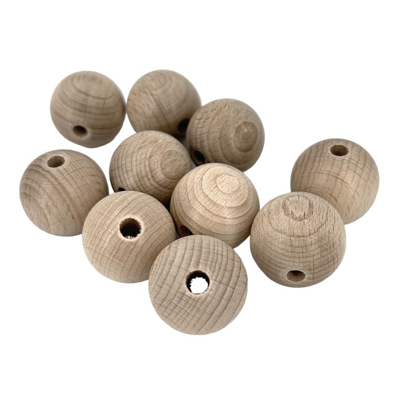Dřevěné korálky průměr 30 mm (10 ks)