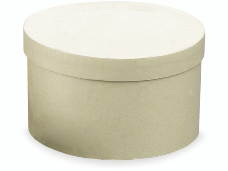 Krabička z kartonu průměr 14,6cm, výška 10cm