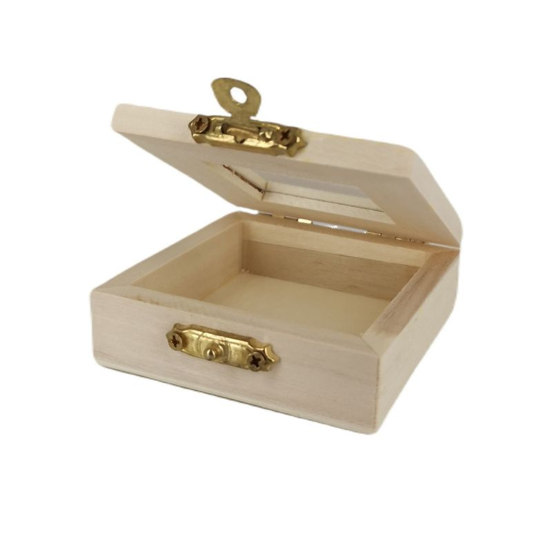 Dřevěná krabička prosklená 7x7x2,5cm