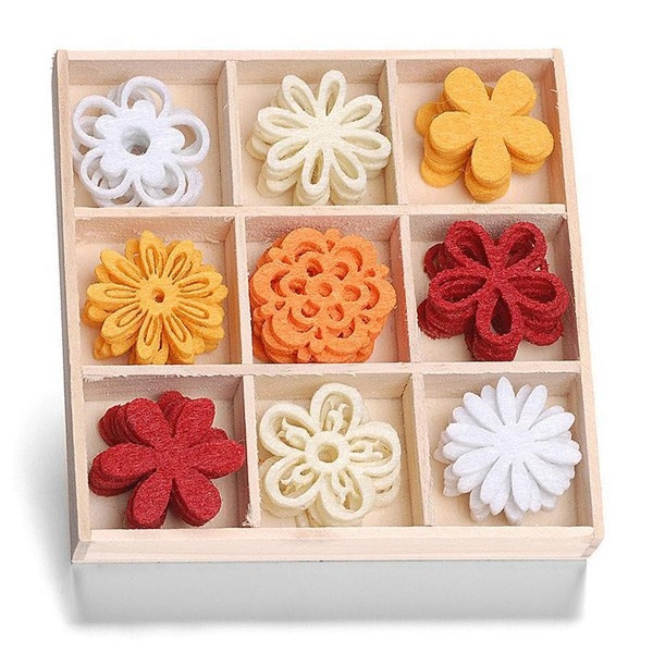 HEYDA Sada filcových dekorací v krabičce - květiny DAVER, spol. s r.o.