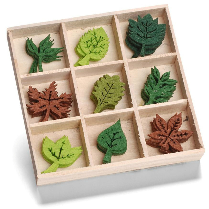 Mix dekorací z filcu č.09 Listy