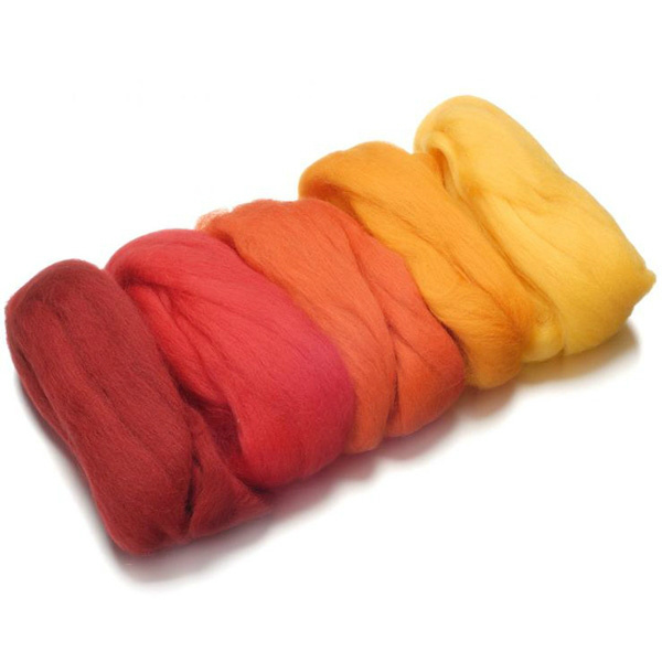Merino 50g vlna extra jemná červeno-žluto-oranžový mix