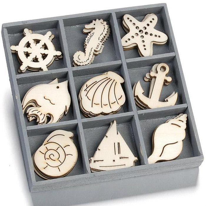 Oceán - mix dřevěných dekorací č.31