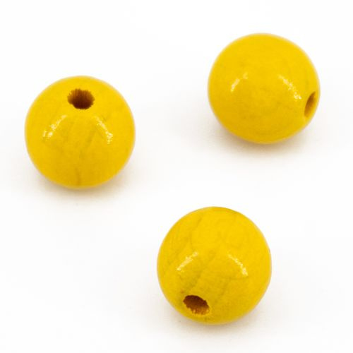 Dřevěné korálky 10mm (50ks) žluté