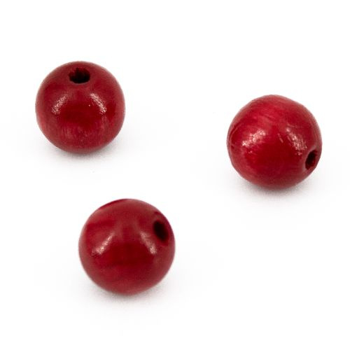Dřevěné korálky 10mm (50ks) červené