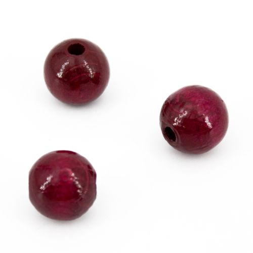 Dřevěné korálky 10mm (50ks) bordó