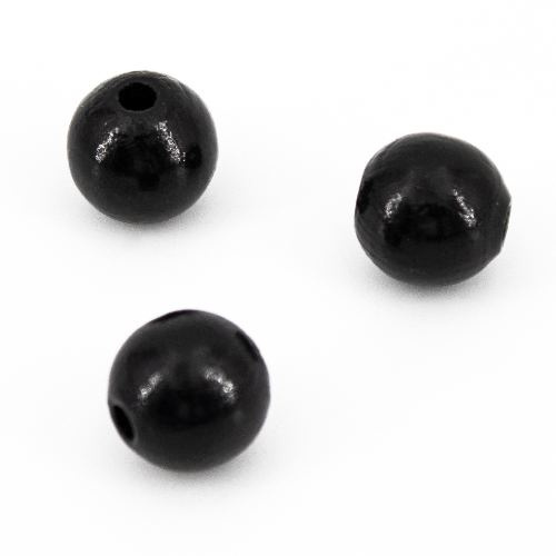Dřevěné korálky 10mm (50ks) černé