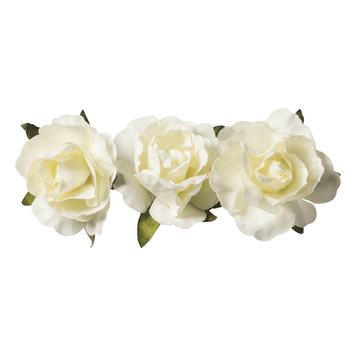 Papírové růžičky samolepicí Knorr prandell - krémové (12ks)