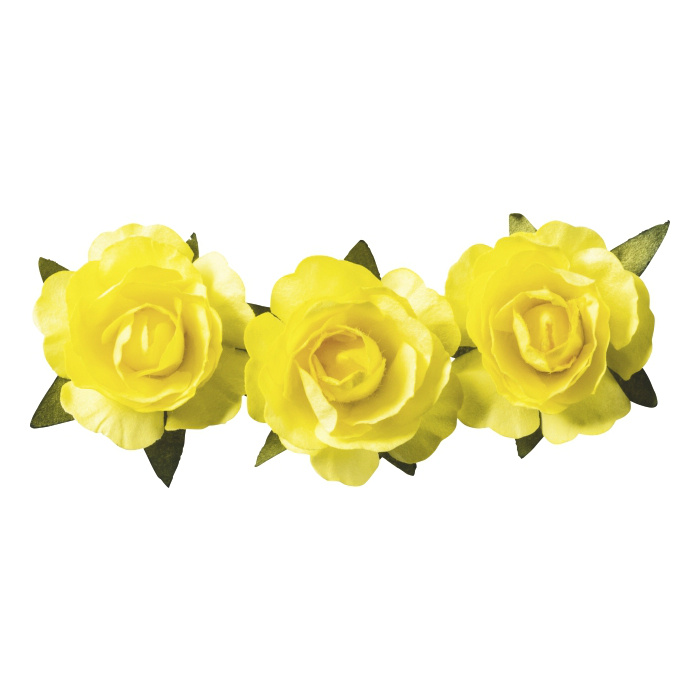 Papírové růžičky samolepicí Knorr prandell - žluté (12ks)