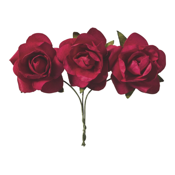 Papírové růžičky - červené (9ks)