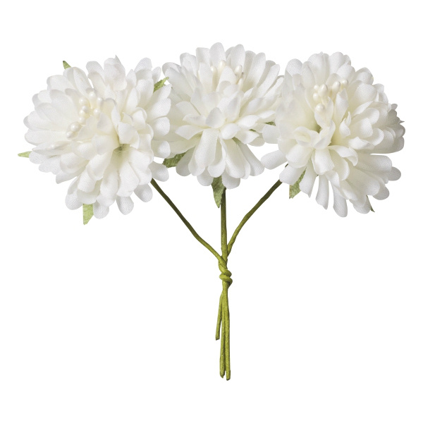 Látkové květiny Jiřiny - krémové (9ks)