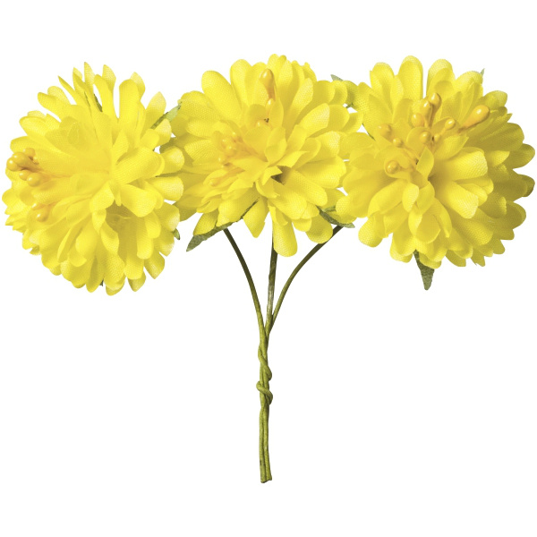 Látkové květiny Jiřiny - žluté (9ks)