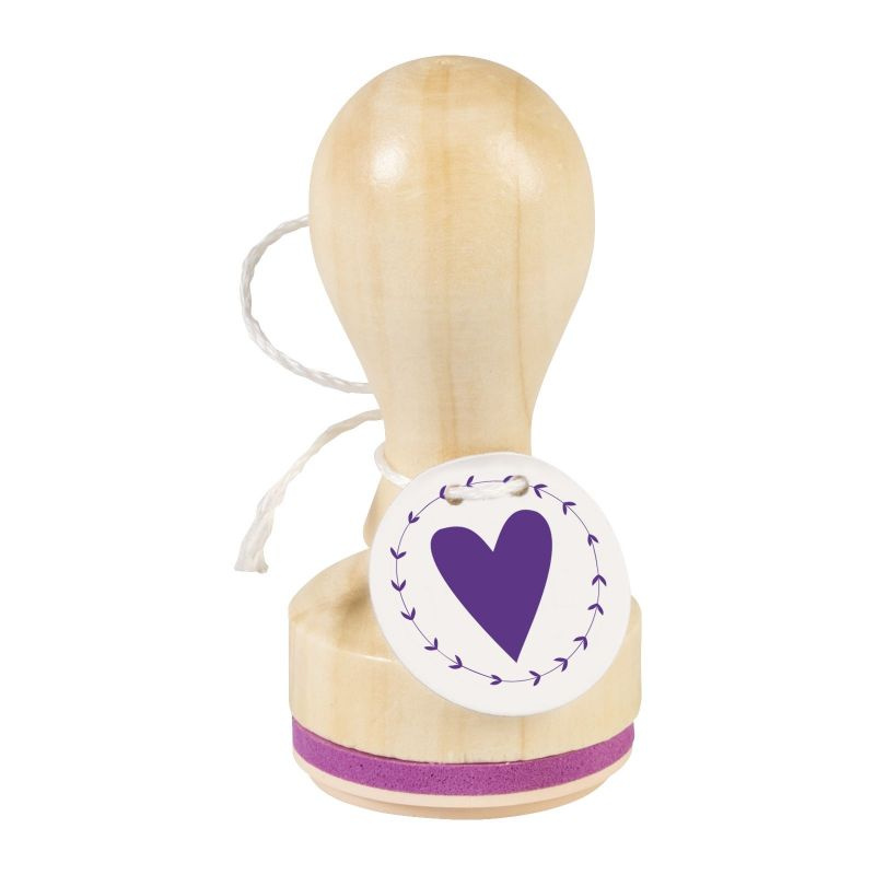 Srdíčko č.1 -  gumové razítko na dřevě (1ks)