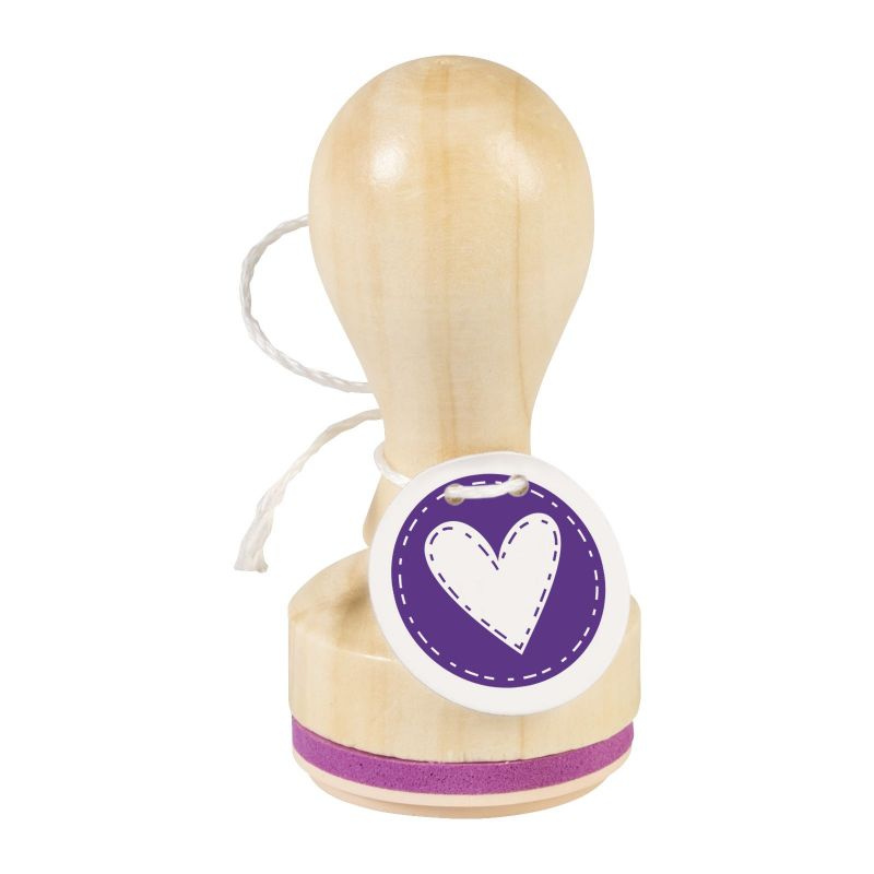 Srdíčko č.2 -  gumové razítko na dřevě (1ks)