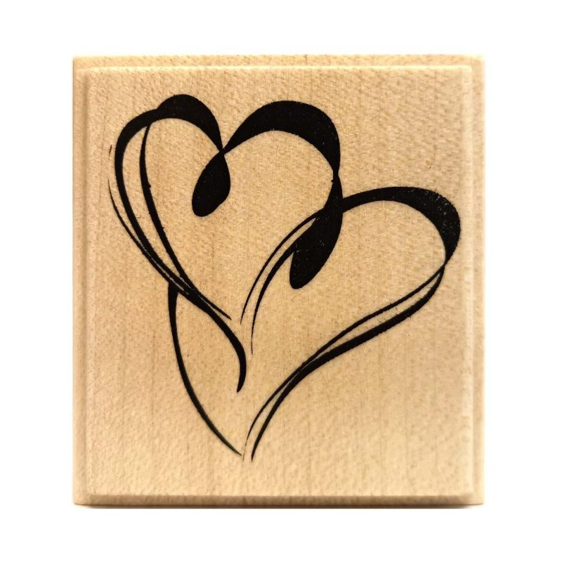Srdce - gumové razítko na dřevě (1ks)