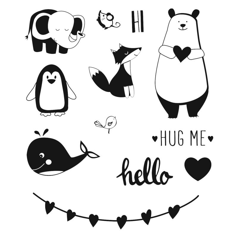 Zvířátka - silikonová gelová razítka (12ks)