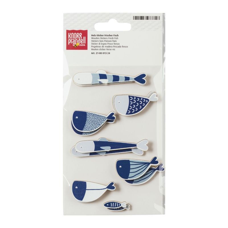 Ryby - dřevěné samolepicí miniatury (14ks)