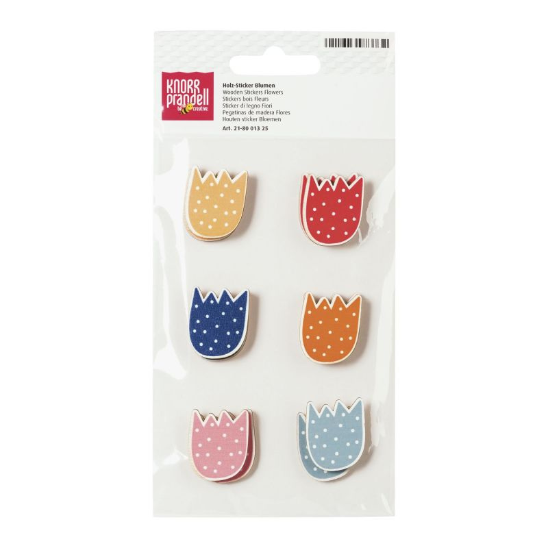 Tulipány- dřevěné samolepicí miniatury (12ks)