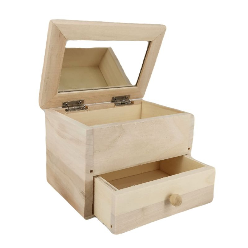 Dřevěná šperkovnice 13x8,7x8,5cm
