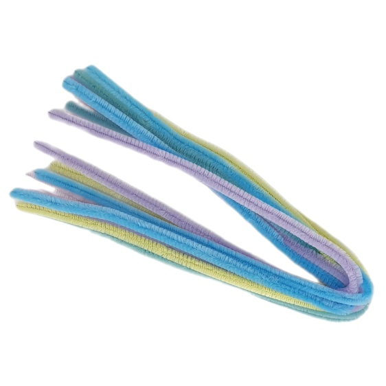 Chlupaté modelovací drátky (10ks) - mix pastelové