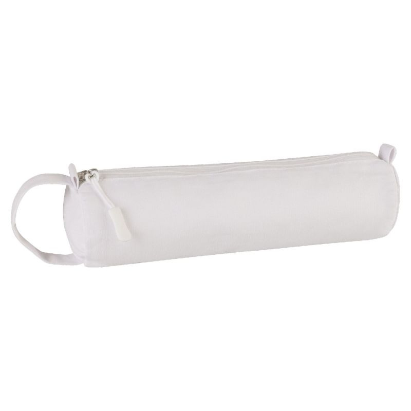 Penál bavlněný s úchytem na tužky bílý (22 x 6 cm)