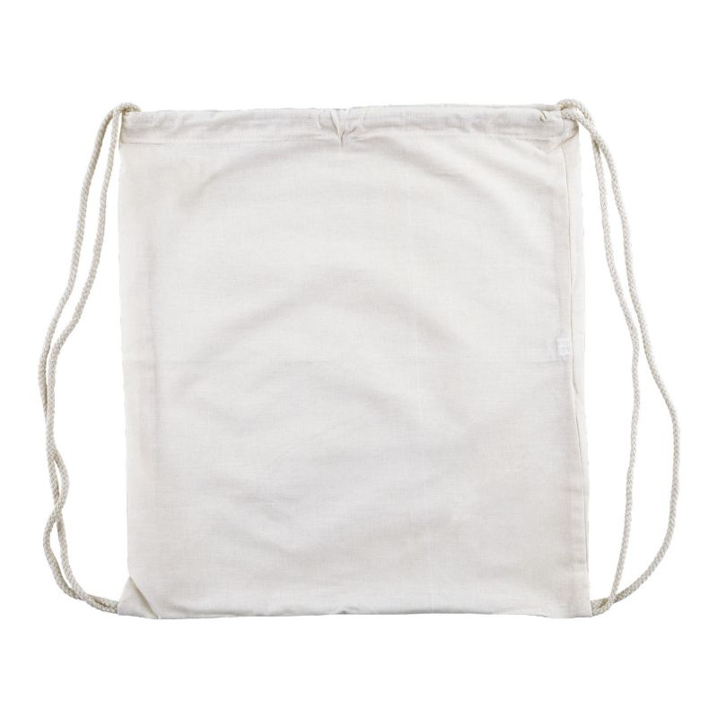 Plátěný batoh se stahovacími šňůrkami bílý (38 x 42 cm)