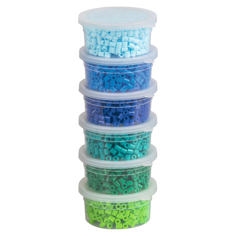 Zažehlovací korálky (6x500ks) zeleno modré