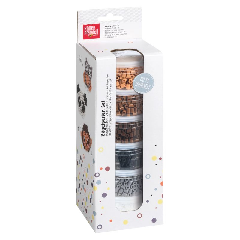 Zažehlovací korálky (6x500ks) hnědo šedé