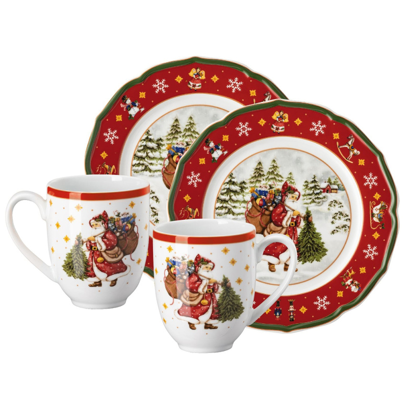 Rosenthal Vánoční sada porcelánu Happy Wintertime, 4 ks, červená 02488-727471-29213