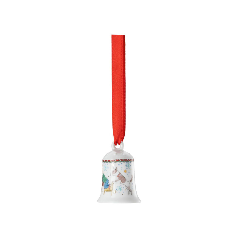 Rosenthal Porcelánový mini zvonek, motiv Děti hrající deskovou hru, Vánoční radovánky, 5 cm 02250-727497-27919