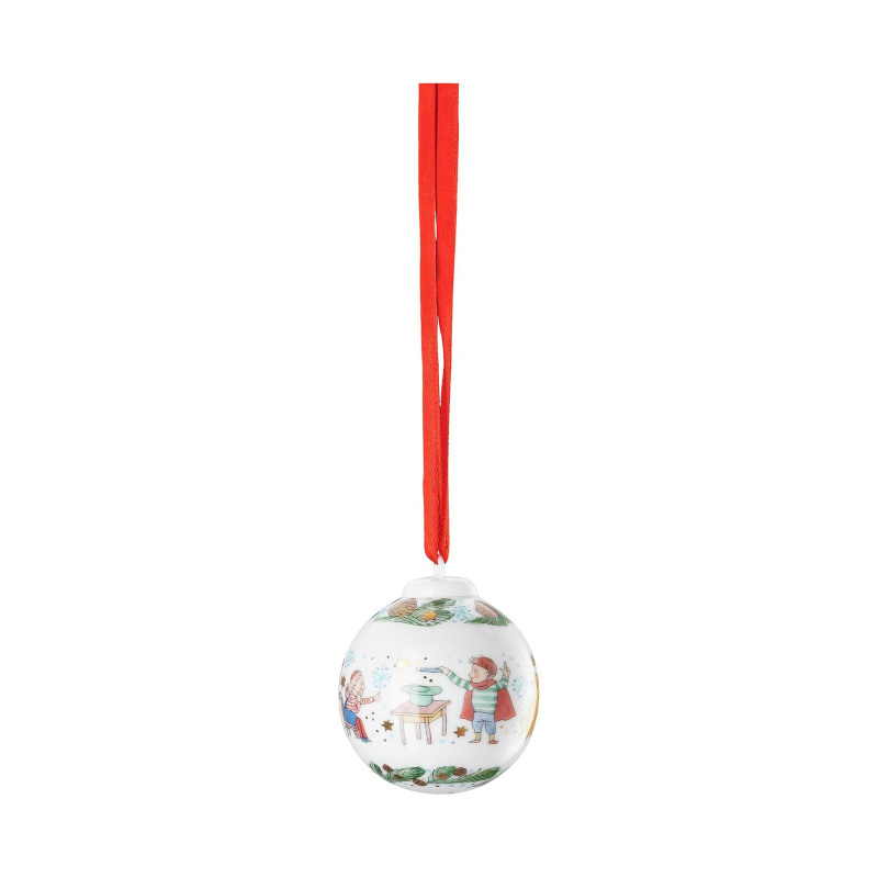 Rosenthal Porcelánová mini koule, motiv Herní dýchánek, Vánoční radovánky, Ø 5 cm 02252-727500-27939