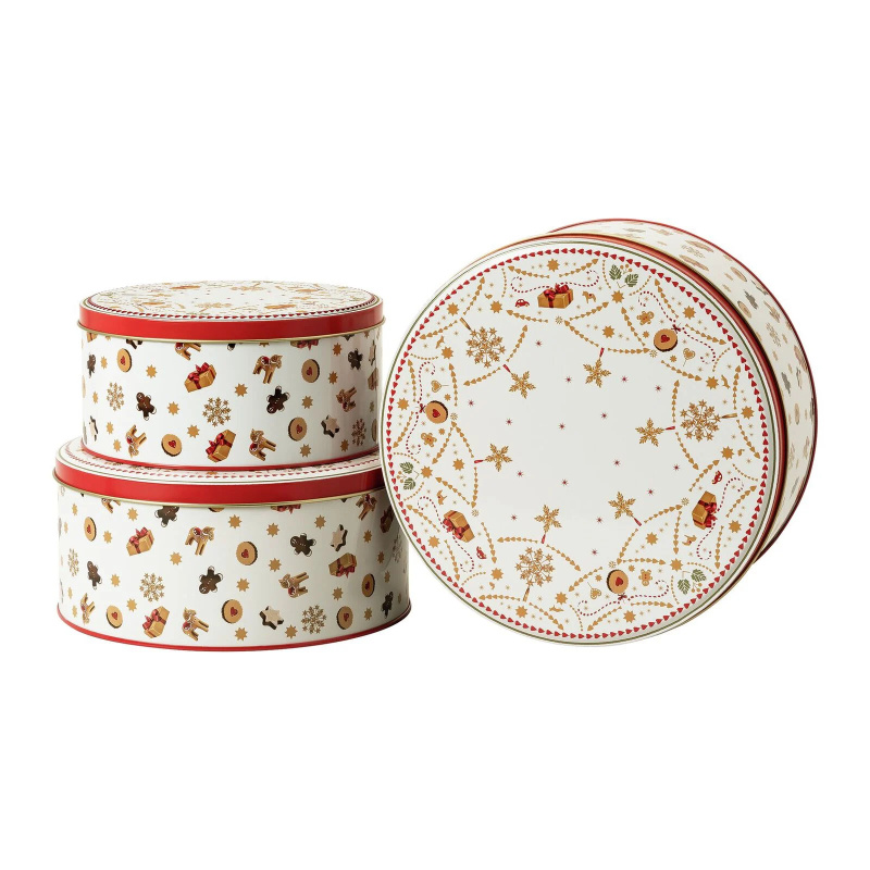 Rosenthal Vánoční sada 3 plechových dóz na cukroví, Christmas Love 02426-727511-05583