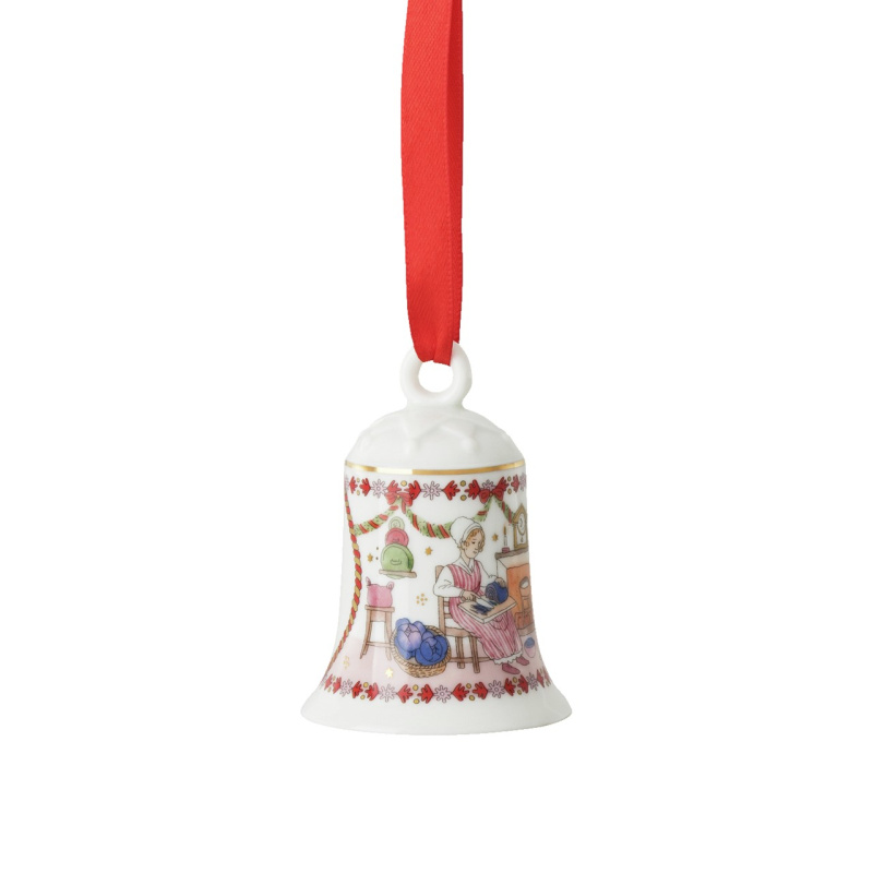Rosenthal Porcelánová ozdoba na stromeček Zvonek, Vánoční hostina, 7 cm 02250-722201-27920