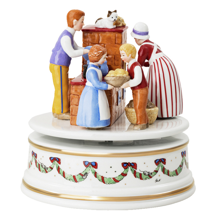 Rosenthal Vánoční hrací skříňka XXL, Vánoční hostina, Ø 15,5 cm 02411-727522-27414